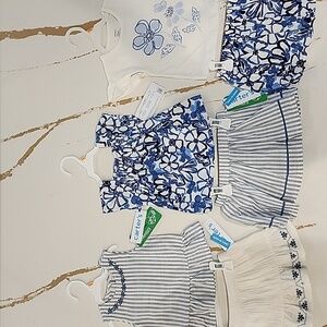 Carter's Blue and White Kids Floral and Striped Set- Mix & Match!